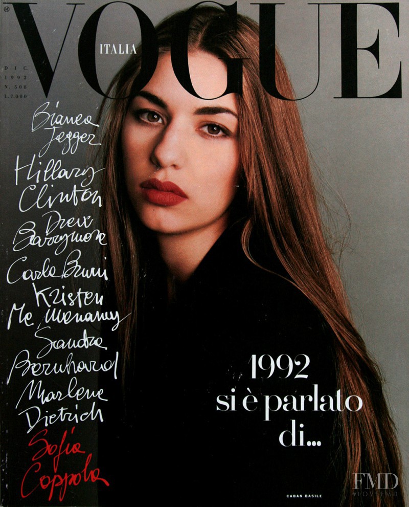 Sofia Coppola featured on the Vogue Italy cover from December 1992