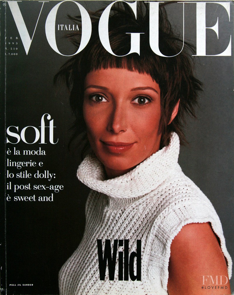 Camilla Nickerson featured on the Vogue Italy cover from February 1993