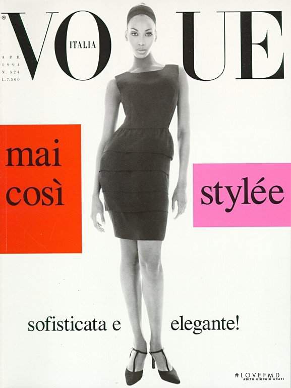 Beverly Peele featured on the Vogue Italy cover from April 1994