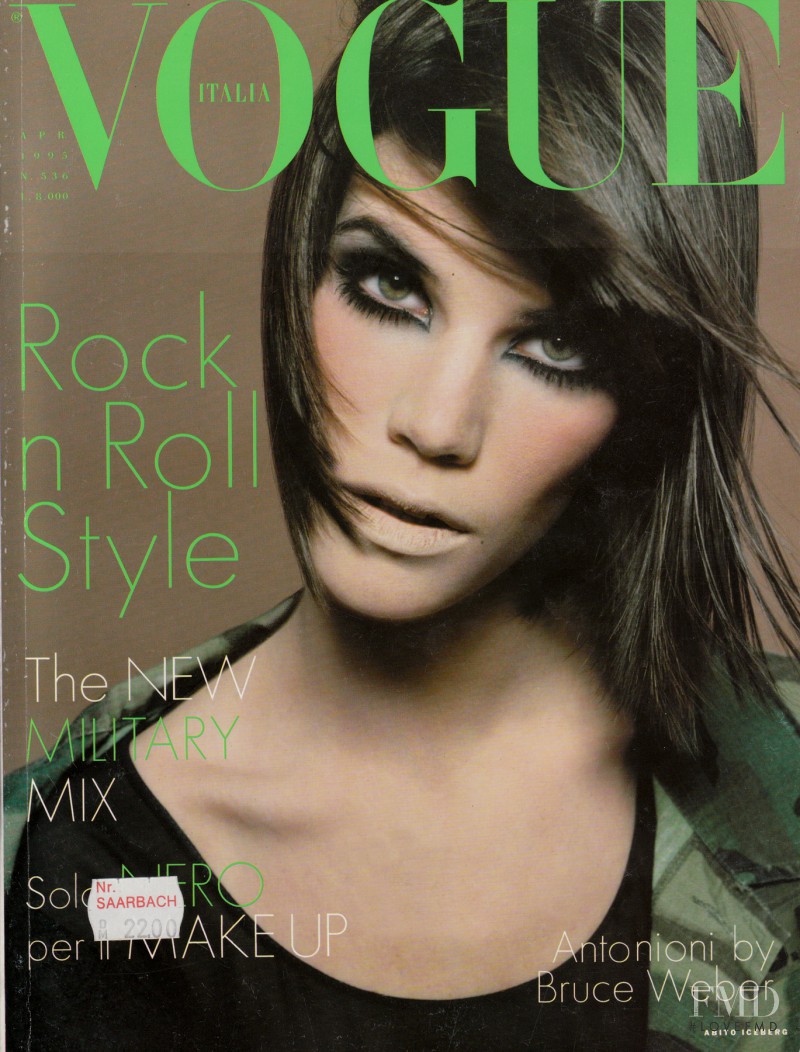 Laurie Bird featured on the Vogue Italy cover from April 1995