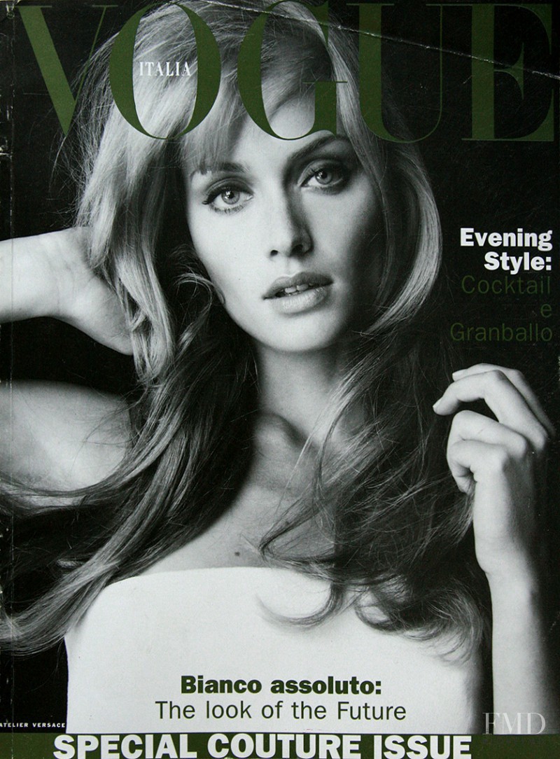 Amber Valletta featured on the Vogue Italy cover from September 1995