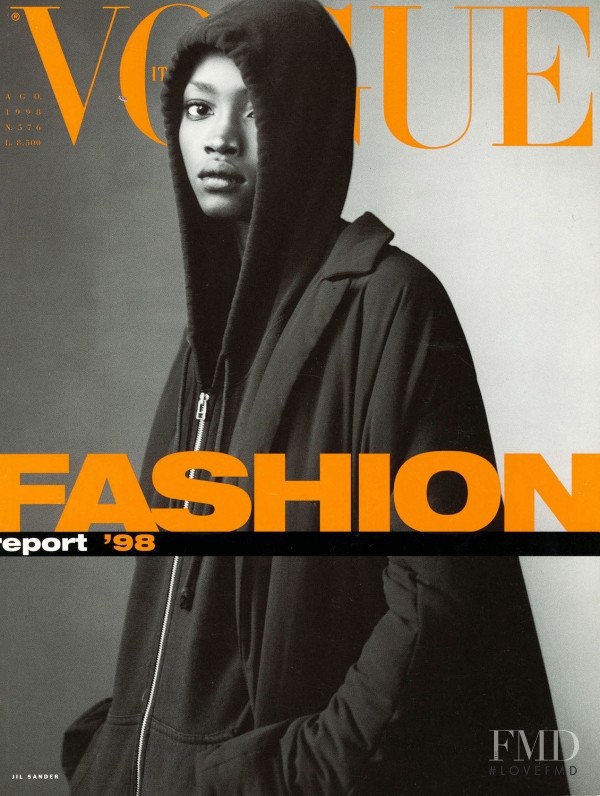 Oluchi Onweagba featured on the Vogue Italy cover from August 1998