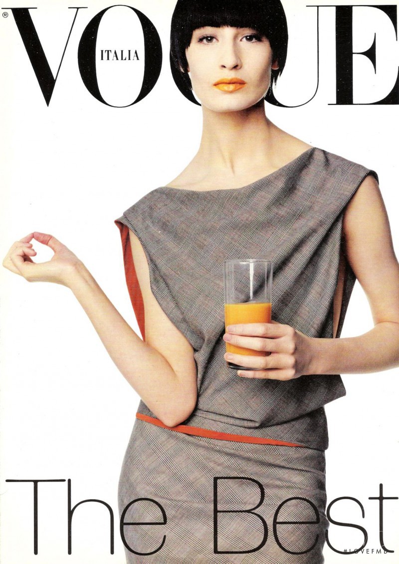 Erin O%Connor featured on the Vogue Italy cover from January 1998