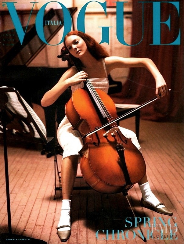 Sunniva Stordahl featured on the Vogue Italy cover from April 1999