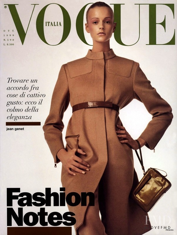 Jacquetta Wheeler featured on the Vogue Italy cover from October 1999