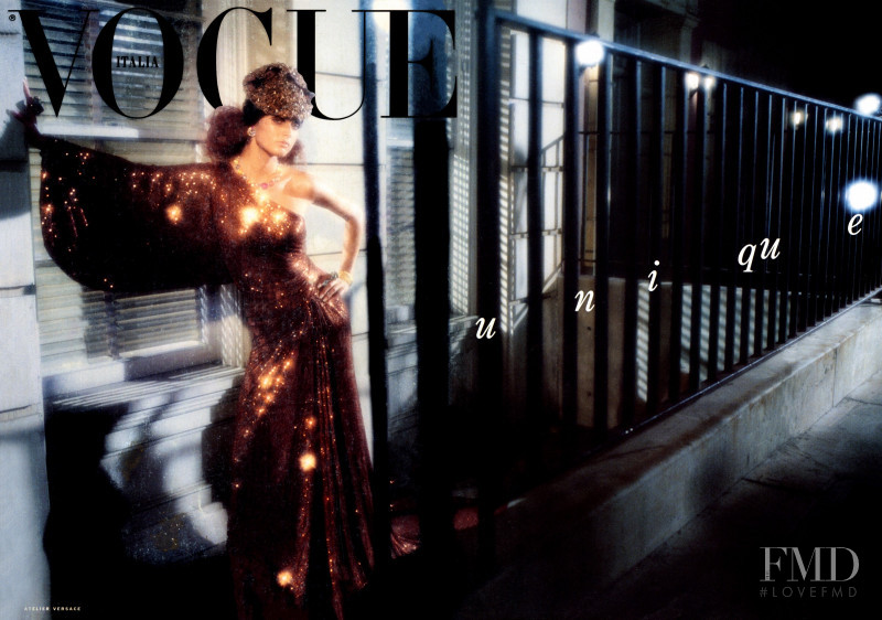 Malgosia Bela featured on the Vogue Italy cover from September 2000