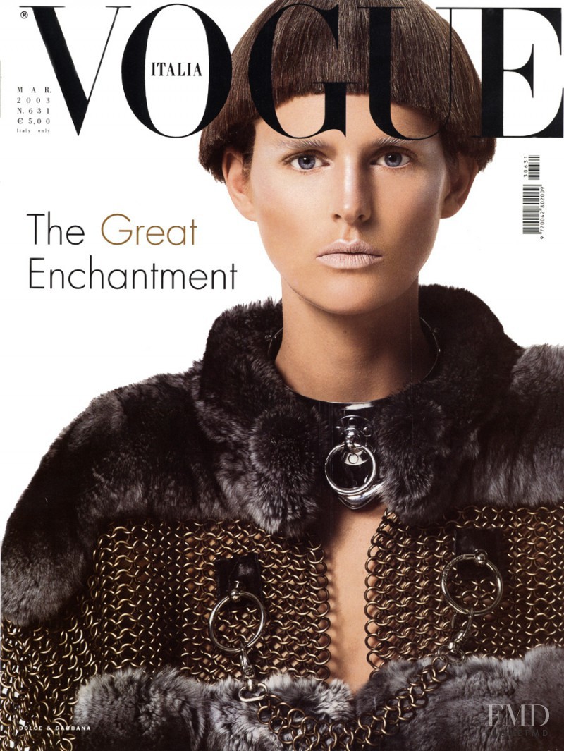 Stella Tennant featured on the Vogue Italy cover from March 2003