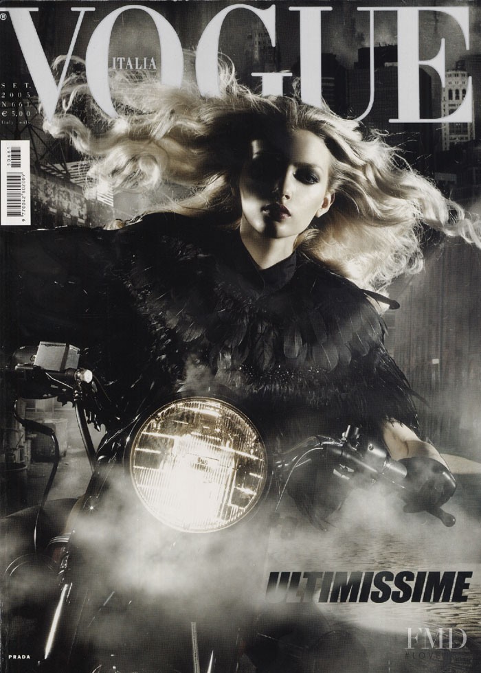Lily Donaldson featured on the Vogue Italy cover from September 2005