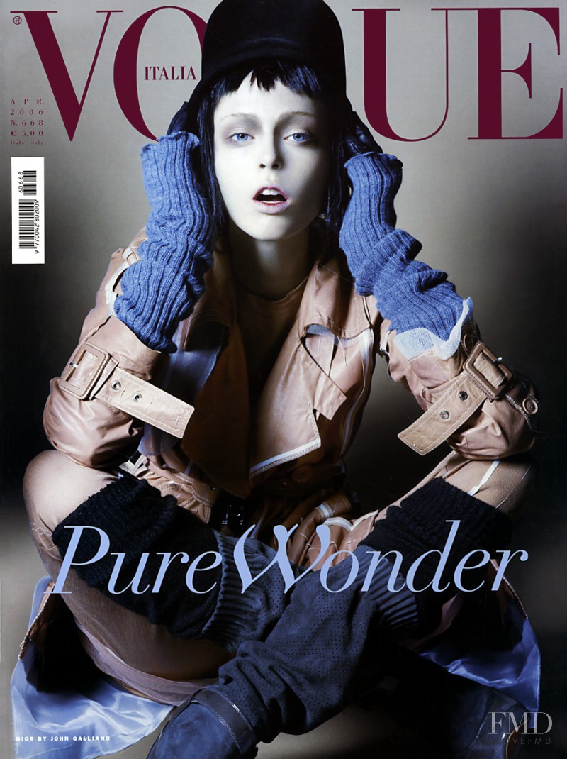Coco Rocha featured on the Vogue Italy cover from April 2006