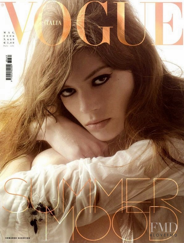 Heather Bratton featured on the Vogue Italy cover from May 2006