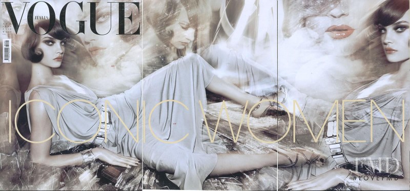 Natalia Vodianova featured on the Vogue Italy cover from April 2008