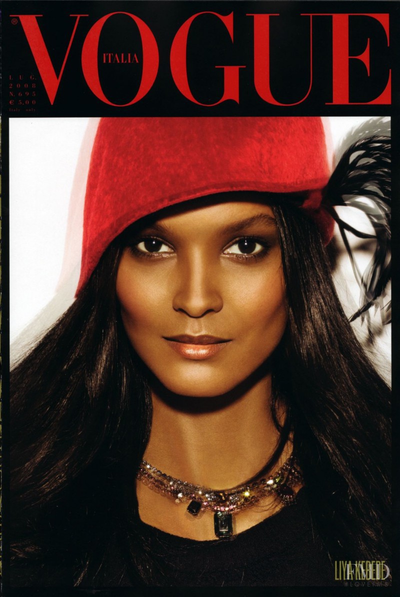Liya Kebede featured on the Vogue Italy cover from July 2008