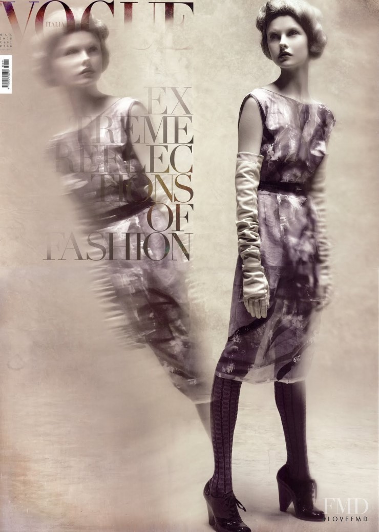 Kamila Filipcikova featured on the Vogue Italy cover from March 2008