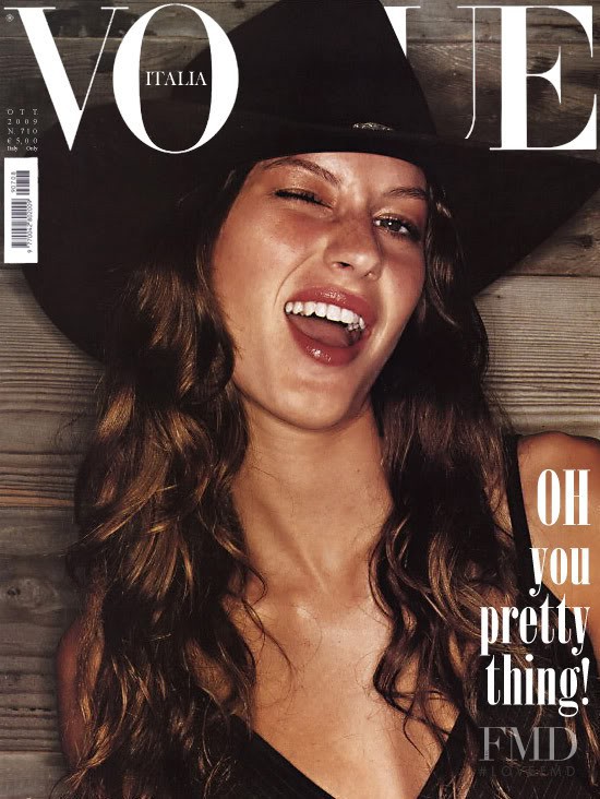 Gisele Bundchen featured on the Vogue Italy cover from October 2009