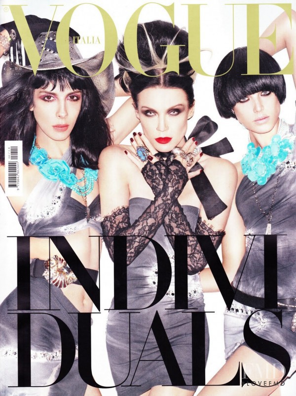 Jamie Bochert, Agyness Deyn featured on the Vogue Italy cover from February 2010