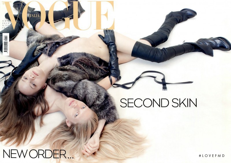 Iselin Steiro, Freja Beha Erichsen featured on the Vogue Italy cover from November 2010