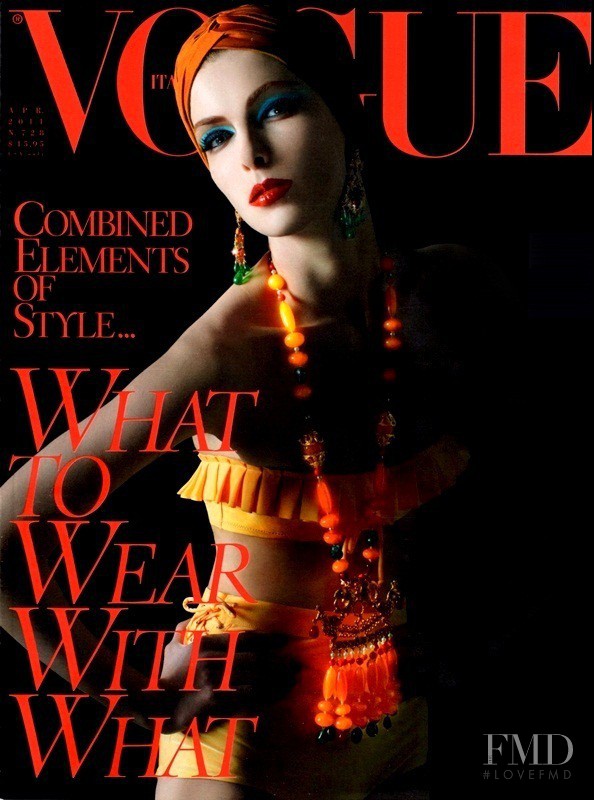 Kristina Salinovic featured on the Vogue Italy cover from April 2011