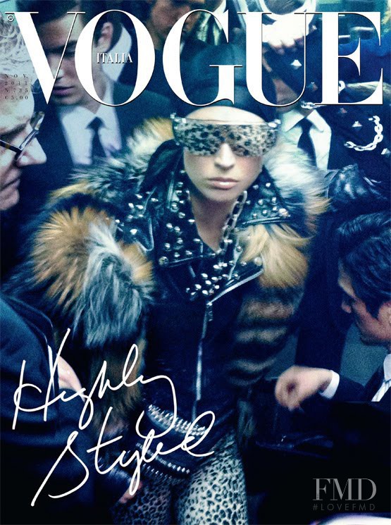 Raquel Zimmermann featured on the Vogue Italy cover from November 2011