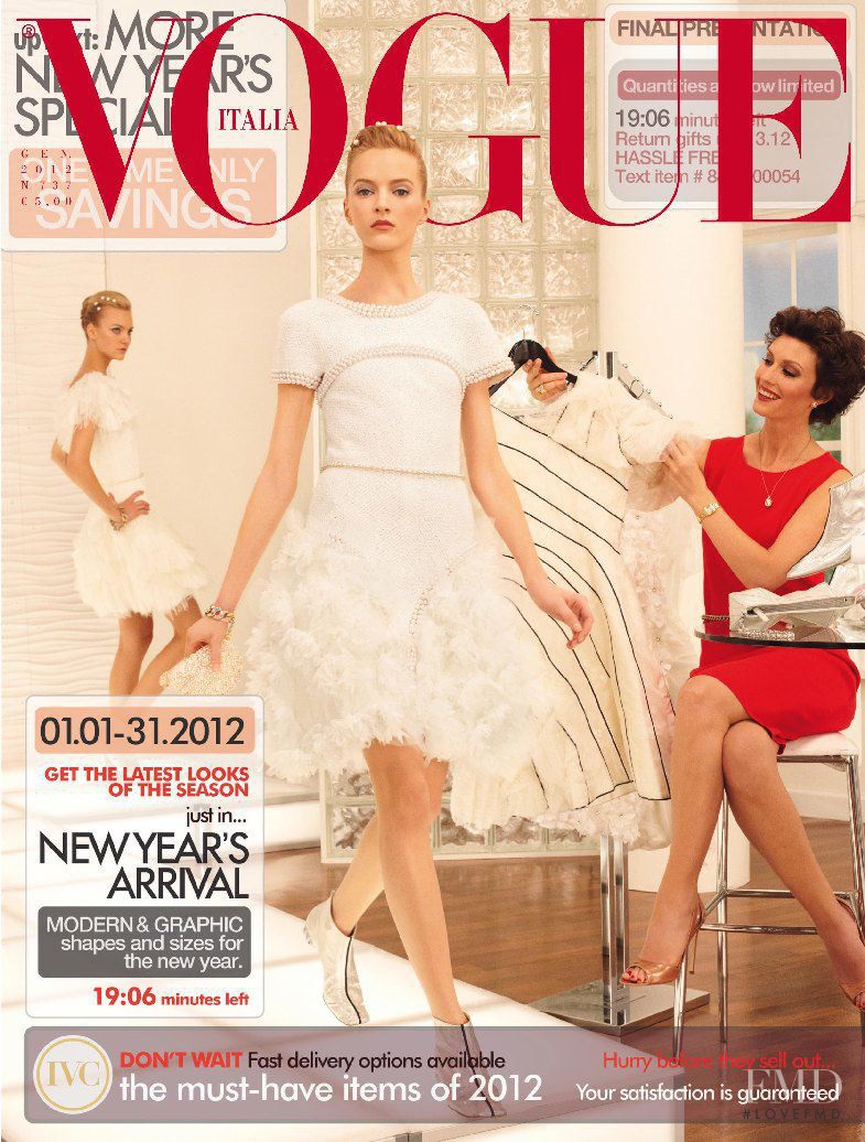 Caroline Trentini, Daria Strokous featured on the Vogue Italy cover from January 2012