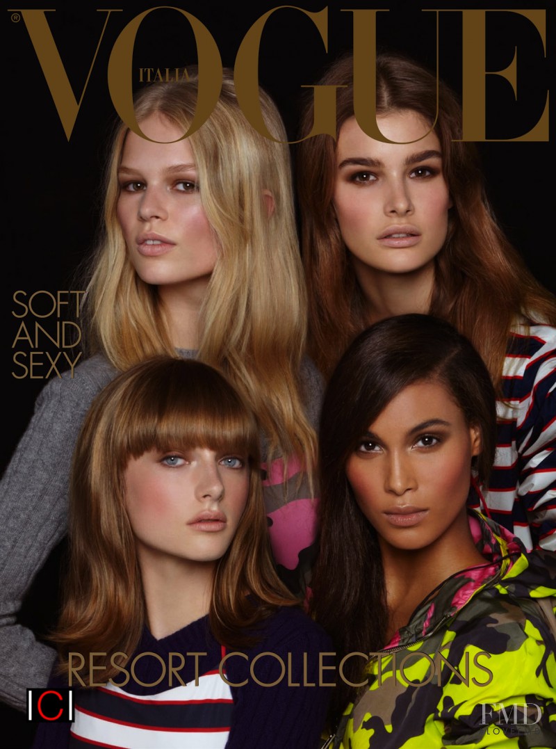 Gracie van Gastel, Cindy Bruna, Anna Ewers, Ophélie Guillermand featured on the Vogue Italy cover from December 2013