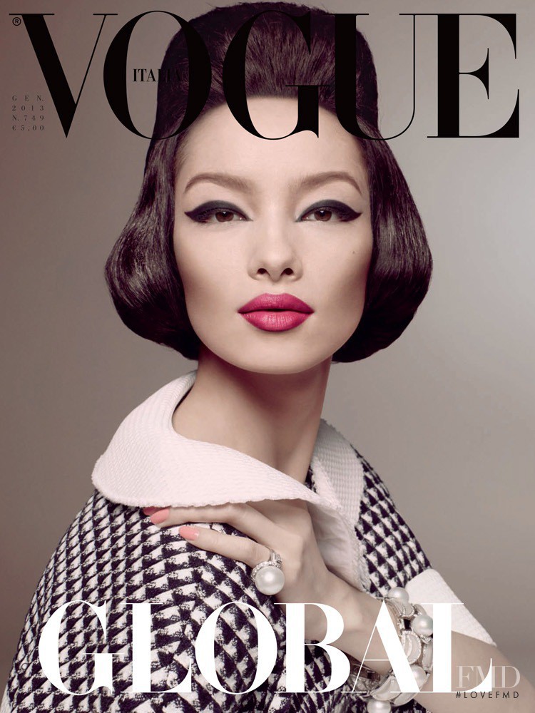 Fei Fei Sun featured on the Vogue Italy cover from January 2013