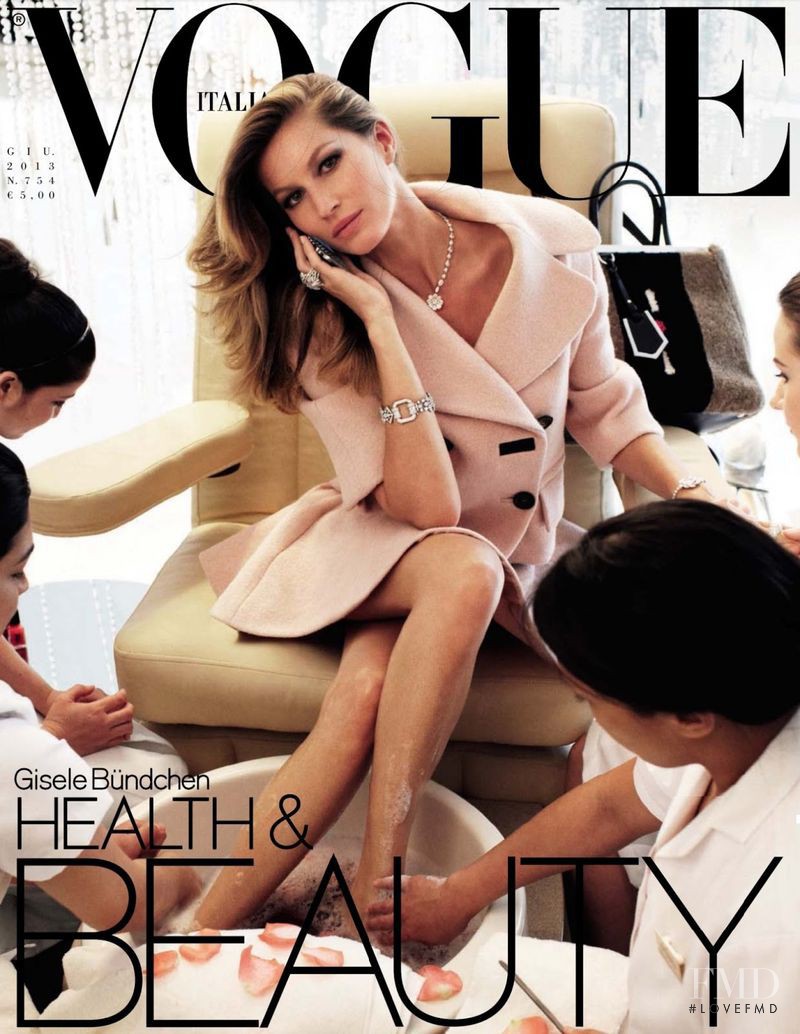 Gisele Bundchen featured on the Vogue Italy cover from June 2013