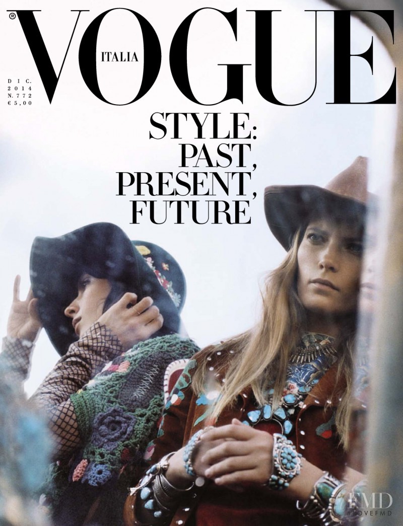 Jamie Bochert, Valery Kaufman featured on the Vogue Italy cover from December 2014