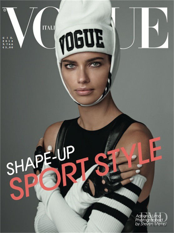 Adriana Lima featured on the Vogue Italy cover from June 2014