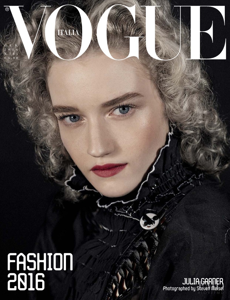 Julia Garner featured on the Vogue Italy cover from January 2016