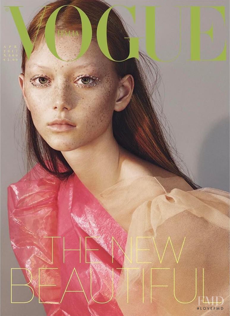 Sara Grace Wallerstedt featured on the Vogue Italy cover from April 2017