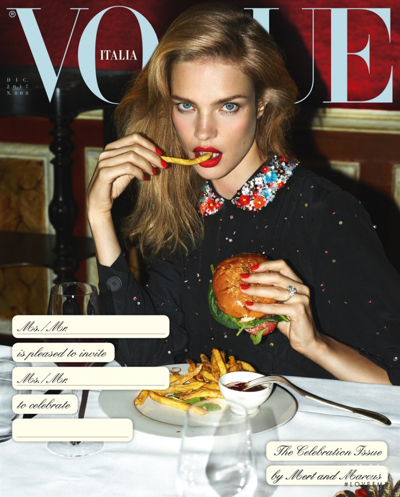 Natalia Vodianova featured on the Vogue Italy cover from December 2017