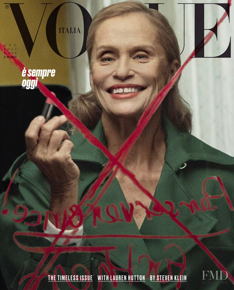 Lauren Hutton featured on the Vogue Italy cover from October 2017