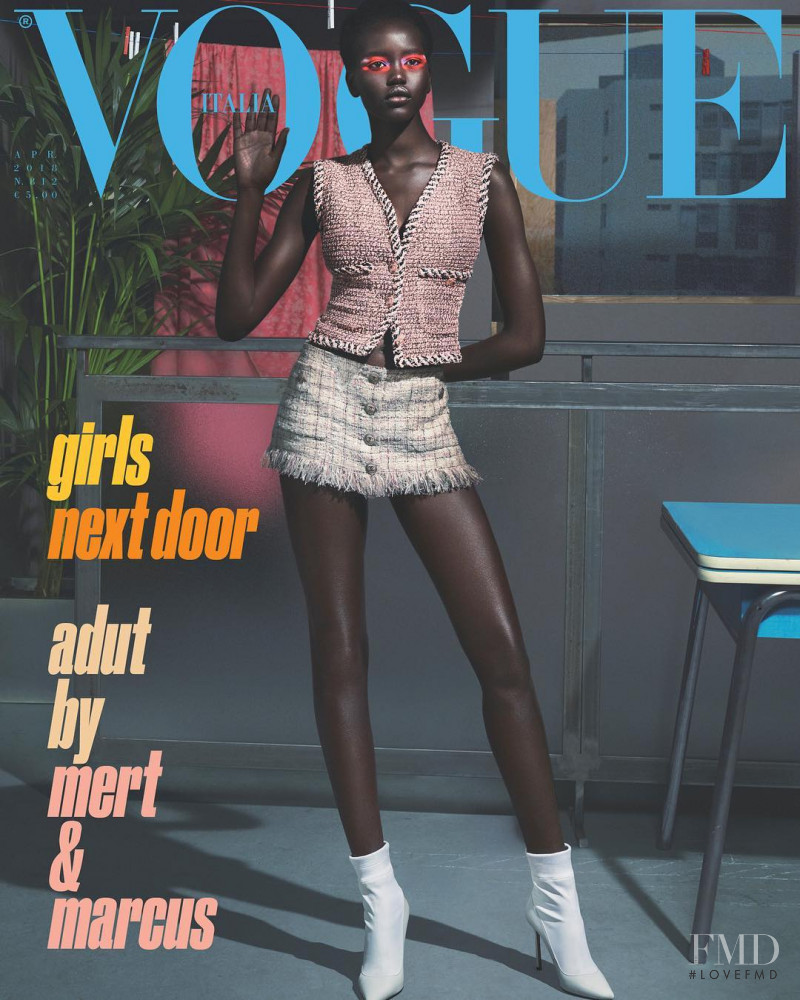 Adut featured on the Vogue Italy cover from April 2018