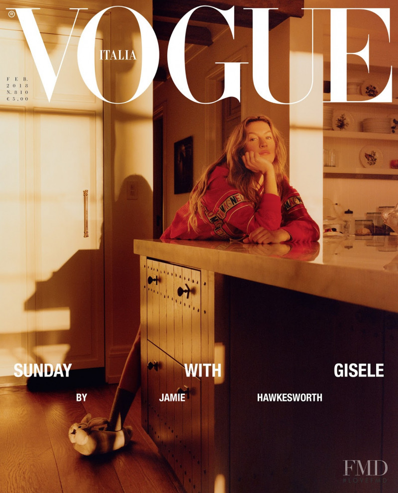 Gisele Bundchen featured on the Vogue Italy cover from February 2018