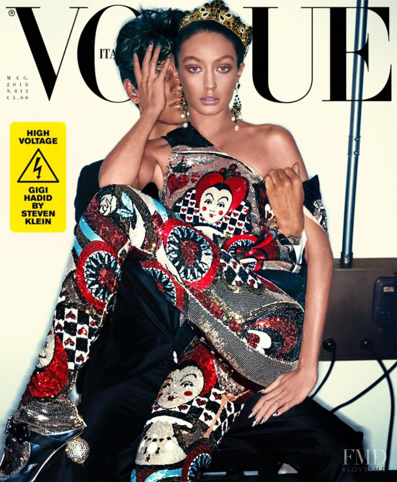 Gigi Hadid, Justin Eric Martin featured on the Vogue Italy cover from May 2018