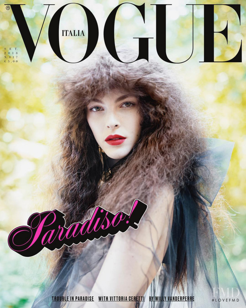 Vittoria Ceretti featured on the Vogue Italy cover from September 2018