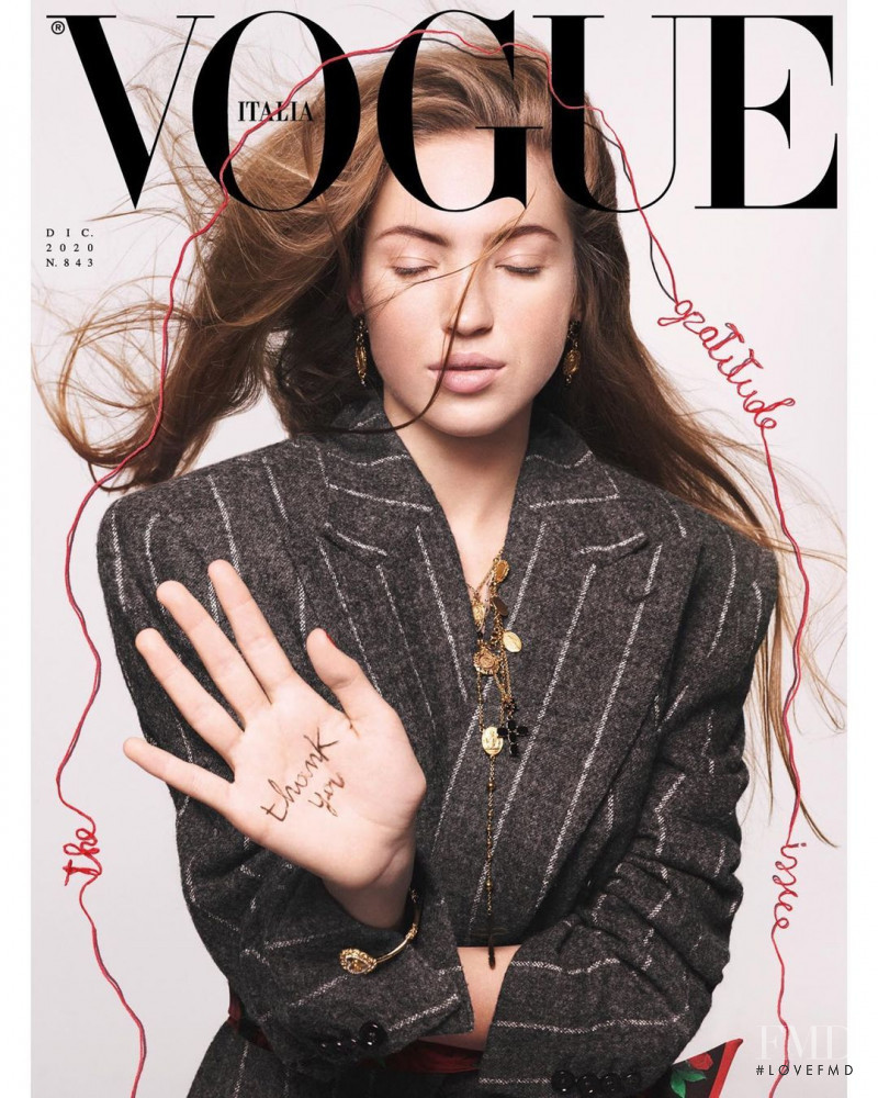Lila Grace Moss featured on the Vogue Italy cover from December 2020