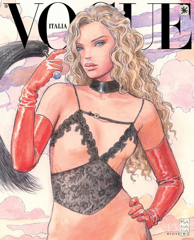 Olivia Vinten featured on the Vogue Italy cover from January 2020