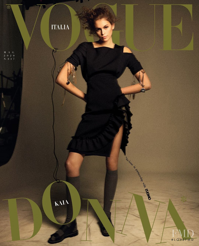Kaia Gerber featured on the Vogue Italy cover from May 2020