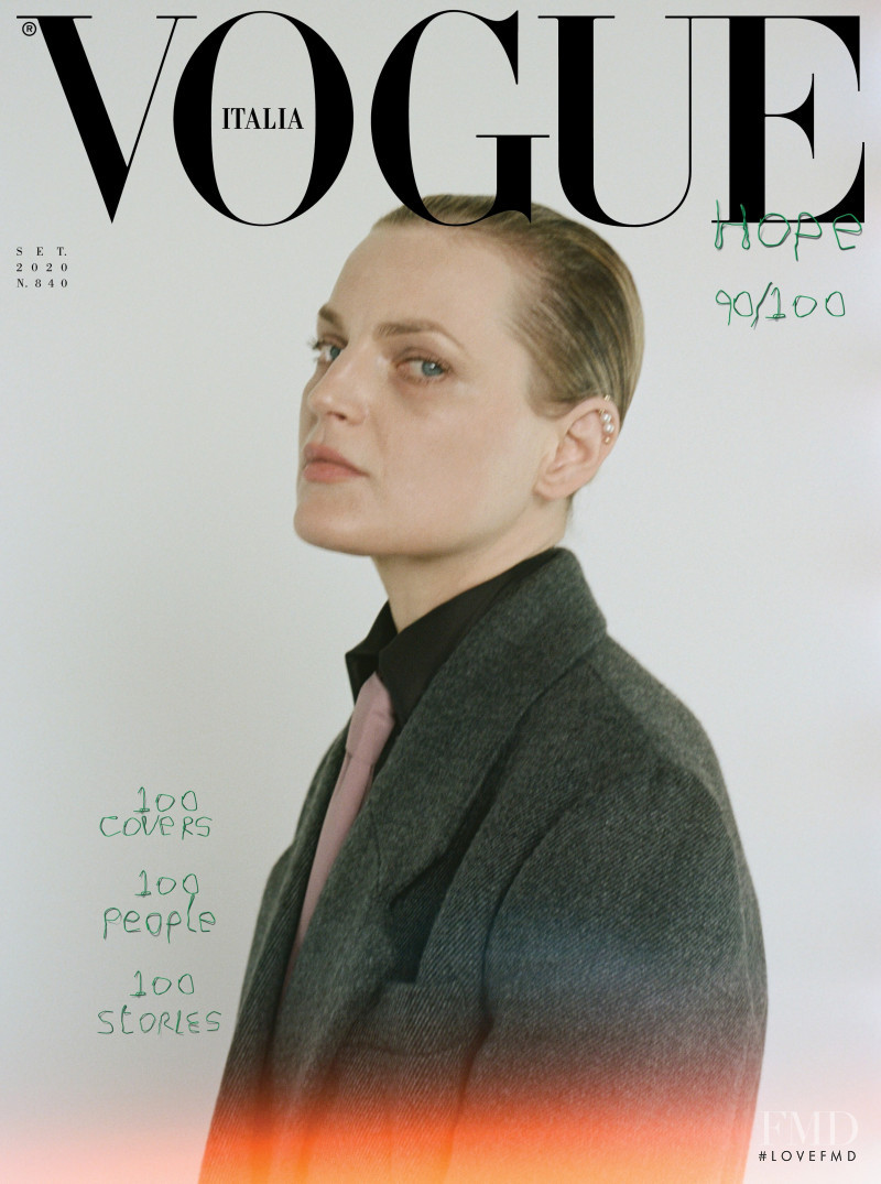 Guinevere van Seenus featured on the Vogue Italy cover from September 2020