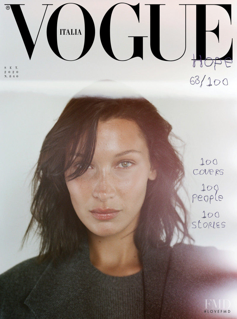 Bella Hadid featured on the Vogue Italy cover from September 2020