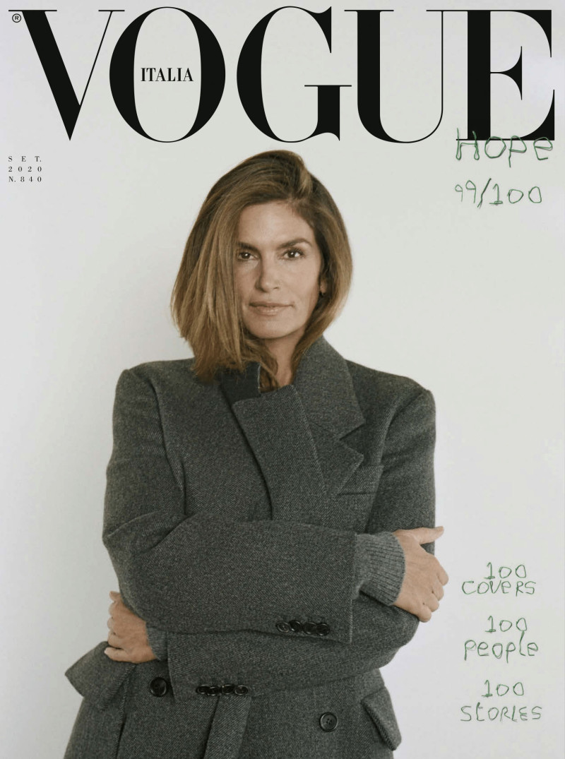 Cindy Crawford featured on the Vogue Italy cover from September 2020