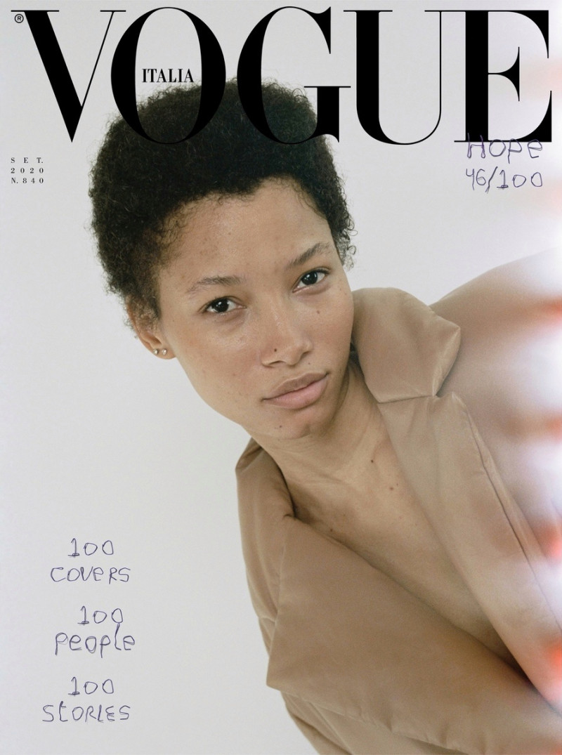 Lineisy Montero featured on the Vogue Italy cover from September 2020