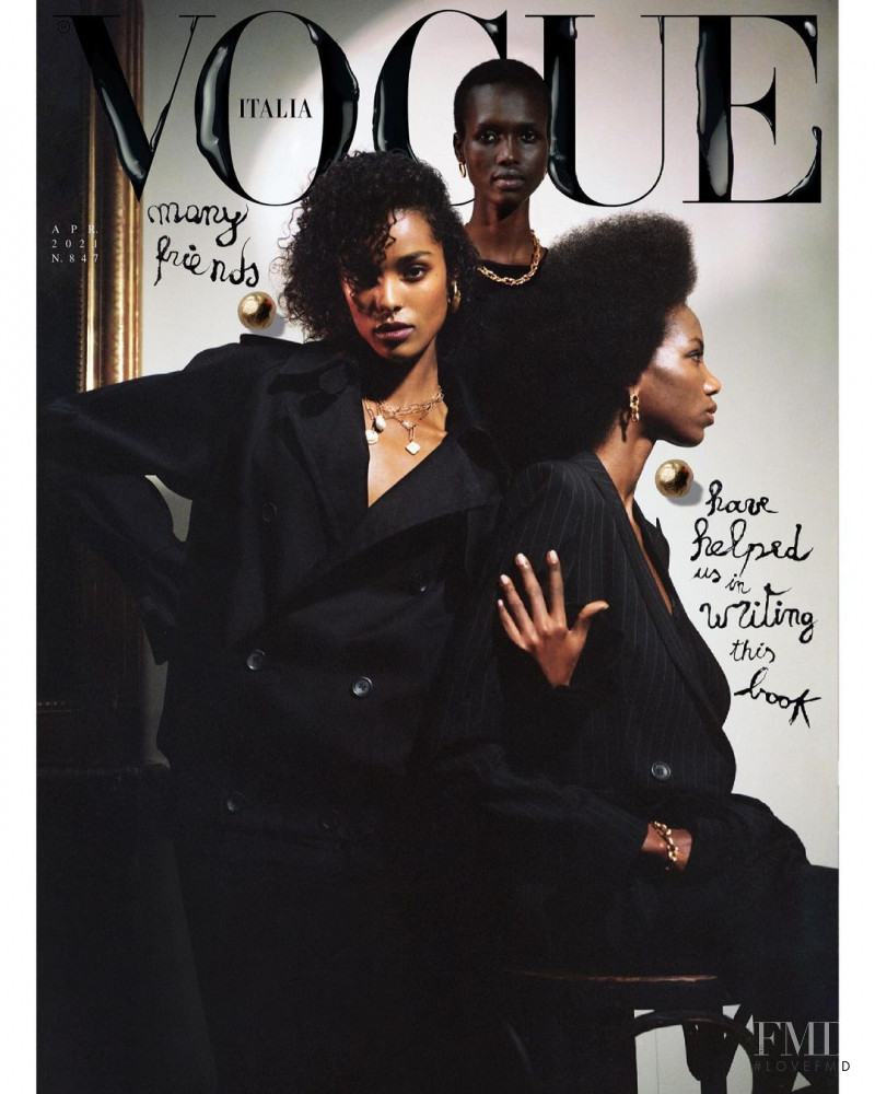 Amar Akway, Malika Louback, Skarla Ali featured on the Vogue Italy cover from April 2021