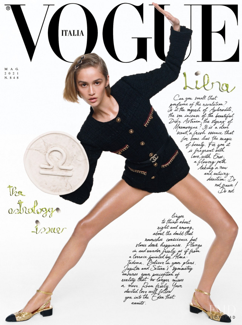 Quinn Elin Mora featured on the Vogue Italy cover from May 2021