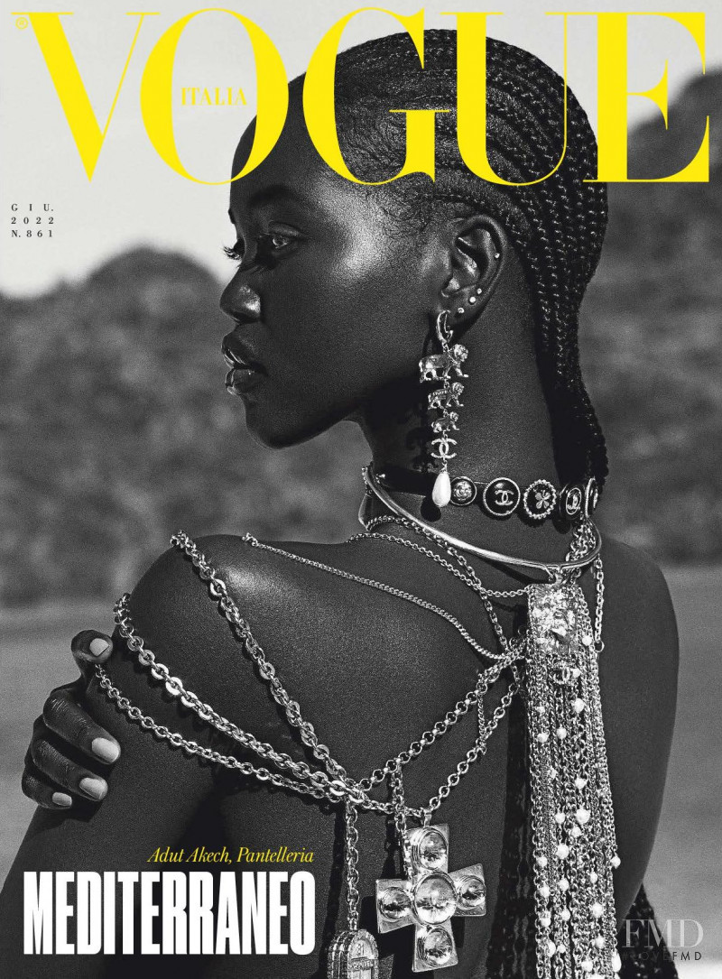 Adut Akech Bior featured on the Vogue Italy cover from June 2022