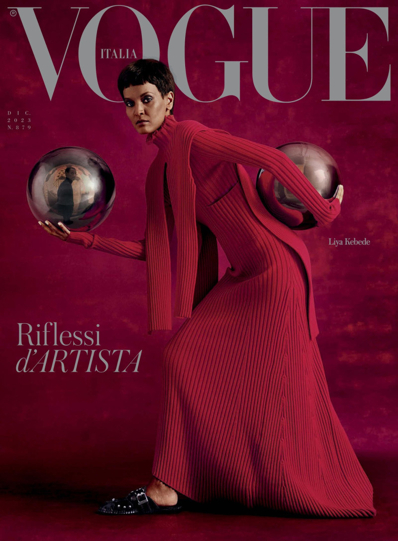 Liya Kebede featured on the Vogue Italy cover from December 2023