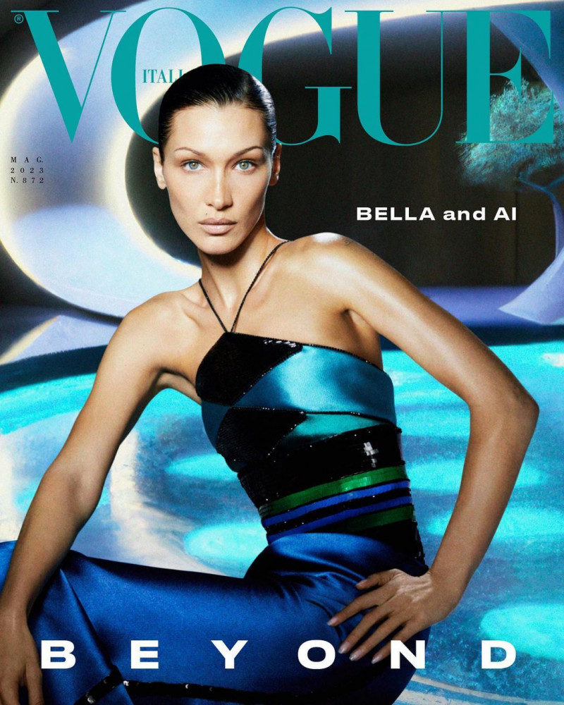 Bella Hadid featured on the Vogue Italy cover from May 2023