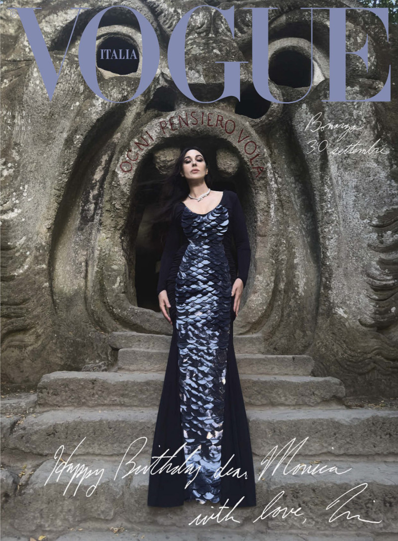 Monica Bellucci featured on the Vogue Italy cover from October 2024