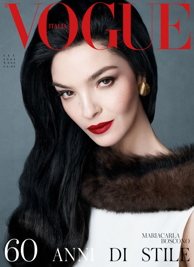 Mariacarla Boscono featured on the Vogue Italy cover from September 2024